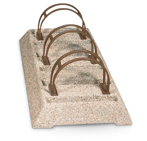Concrete Bike Rack with Steel Loops for Six Bikes