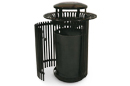 Ribbed Steel Trash Cans & Snuffer