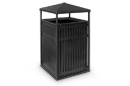 Ribbed Metal Trash Receptacle | 32 Gallon
