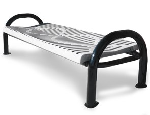 CM6NB-P | 6 ft. Thermoplastic Coated Modern Ribbed Steel Bench without Back