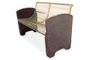 Steel Bench with Vertical Slots and Concrete Ends