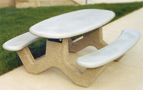 COT6, 6 ft Oval Concrete Picnic Table