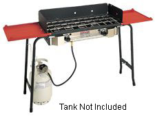 DB-60D  Two Low Pressure (30,000 BTU/hr.), Double Burners with Wind Guard and Shelves