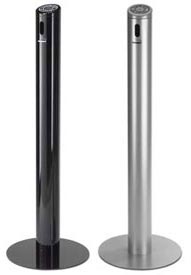 Sliver and Black Cigarette Receptacles