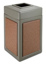 Beige and Sedona 38 Gallon Trash Receptacle