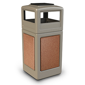 38 Gallon Polymer Concrete Waste Containers | Ashtray Dome Lid
