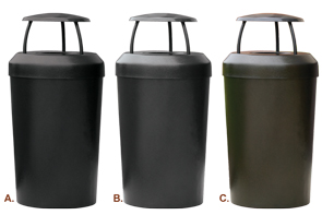 35 Gallon Steel Waste Containers With Canopy Cover