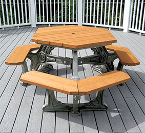 Recycled Plastic Hexagon Picnic Table