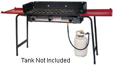 GB-90P  Three Low Pressure (30,000 BTU/hr.), Deluxe Triple Burners with Wind Guard and Shelves