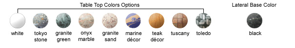 Table Top Color Options