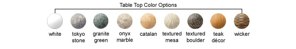 Table Top Color Options