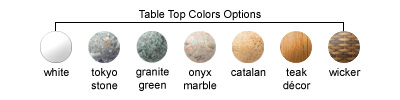 Table Top Color Options