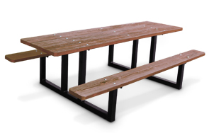 Wood Picnic Table with Steel Frame