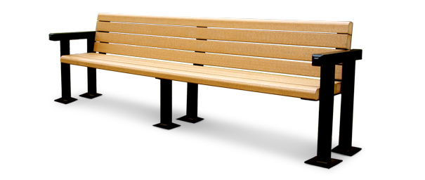 Recycled Plastic Bench with Backrest