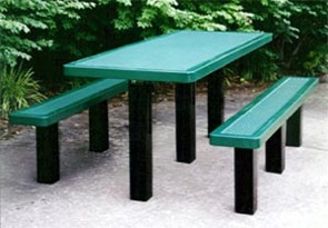 H10-IPS | 10 ft. Thermoplastic Coated Pedestal Table | In-ground Mount