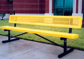 H8WB-P | 8' Plastisol Coated Bench with Back