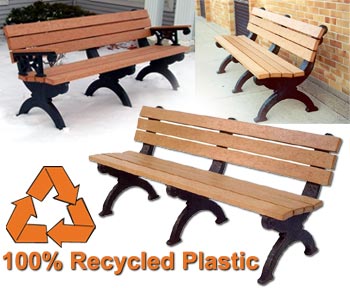 Model HB72A | Recycled Plastic Hollywood Park Benches