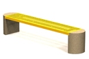 Powder-Coated Steel Bench with Concrete Ends