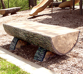 Concrete Half Log Bench