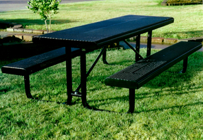 HR8-P, 8 ft. Thermoplastic Coated Rolled Perforated Steel Table
