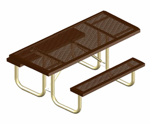 Model HSL10HA-P | 10' Picnic Table with Two Overhangs