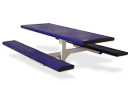 Perforated Pedestal Tables with Slanted Edges
