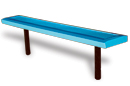 Perforated Backless Park Benches with Slanted Edges