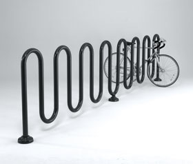 Model HW238-17-SF-P | 15 Loops 17 Bikes Winder Wave Bike Rack