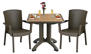 Havana Resin Table and Chairs with Wicker Finish