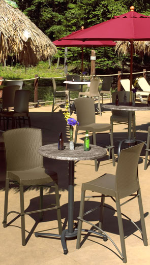 Havana Resin Tables and Chairs with Wicker Finish