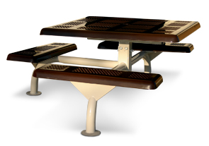 3 Seat Square Outdoor Picnic Table