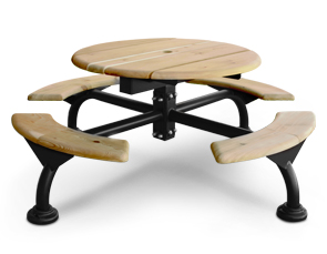 Round Wood Picnic Table