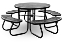 Round Portable Picnic Table with Umbrella Hole