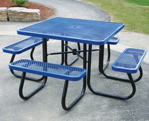 Square Portable Picnic Table with Umbrella Hole