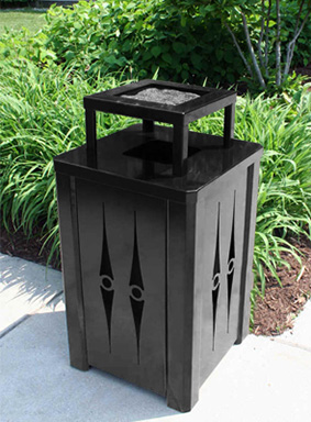 32 Gallon Decorative Square Trash Receptacle