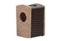 Thermoplastic and Aggregate Trash Receptacle with Knockout Insert Pattern