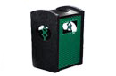 Thermoplastic and Aggregate Trash Receptacle with with Cigarette Ash Disposal Lid and Knockout Insert Pattern