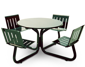 Model LTRND-4 | Round Powder-Coated Steel Table