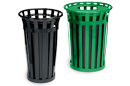 The Oakley Collection Slatted Trash Receptacles