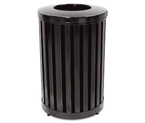 Ribbed Steel Trash Receptacles