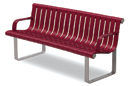 Model ML-FA-3F | Polypropylene Ribbed Bench with Two End Arms - 3 Seat