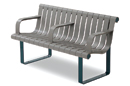 Model ML-FAA-4F | Polypropylene Ribbed Bench with End & Center Arms - 4 Seat