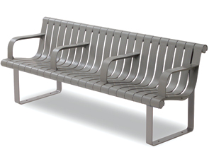 Model ML-FAA-3F | Modular Polypropylene Bench | End & Center Arms - 3 Seat