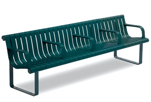 Model ML-FAA-4F | Modular Polypropylene Bench | End & Center Arms - 4 Seat