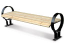 Wood Bench with Modern Rounded Frame