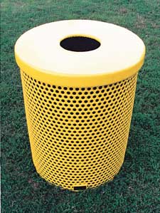 P32TR Plastisol Trash Receptacle w/ R32FC Flat Top Cover
