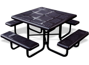 P46-P Thermoplastic Coated Perforated Steel Portable Square Table