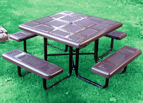 P46-P Plastisol Coated Perforated Steel Portable Square Table