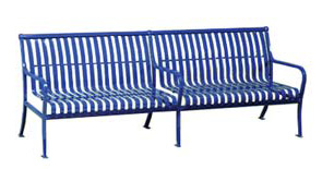 Model P6D | Ribbed Steel Bench with Center Arm Rest