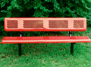 P6WB-I | 6 Foot Perforated Thermoplastic Outdoor Bench with Back